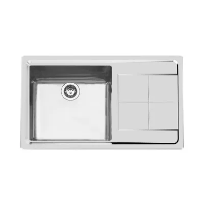 Foster Lavello una vasca con gocciolatoio a destra 2280 052 finitura acciaio inox da 87.3x51.3 cm