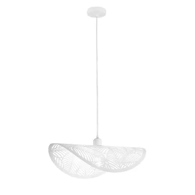 Lampadario a sospensione a vela singola in metallo bianco, lampadina E27, 50x150cm