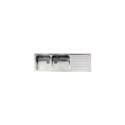 Alpes Lavello semifilo a due vasche F 5159/2V1S con gocciolatoio a destra in acciaio inox da 159x51 cm