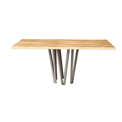 TavoloBello Tavolo fisso Denali con struttura in metallo e piano in legno da 160x90 cm - Con 2 allunghe optional - VOUCHER EXTRA 19% NEL CARRELLO