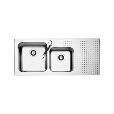 Barazza Lavello due vasche con gocciolatoio sx 1IS12060/2S finitura inox satinato da 116x50 cm - IN PROMOZIONE FINO AL 6/07