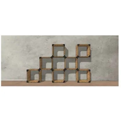 Altacorte Libreria fissa monofacciale Free con struttura in in legno da 250 cm e h. 150 cm