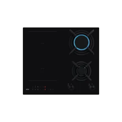 PRONTA CONSEGNA - AEG Piano cottura misto induzione/gas HDB 64623 NB in vetroceramica nero da 60 cm