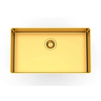 Foster Lavello una vasca 4371 009 finitura acciaio PVD gold da 72.6x41.6 cm - IN PROMOZIONE FINO AL 30/06