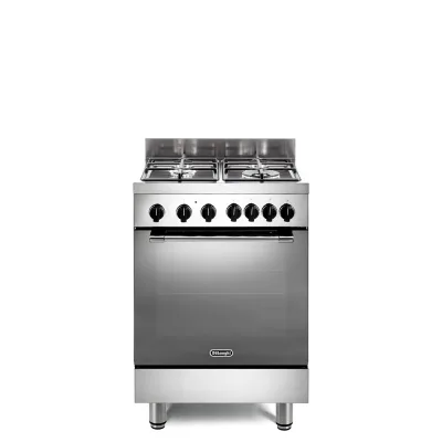 De Longhi Cucina a libera installazione GEMMA 66 GVL a 4 fuochi e forno a gas ventilato in acciaio inox da 60 cm
