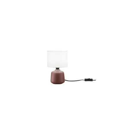 Lampada da tavolo con base in ceramica rossa, 1 luce E14, 14x23cm