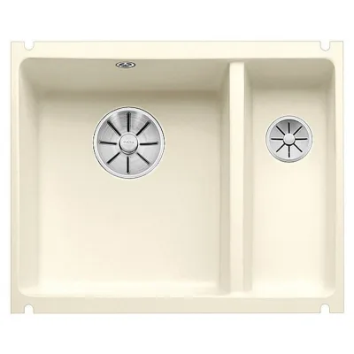 Blanco Lavello una vasca con vaschetta SUBLINE 350/150-U 1519597 in ceramica magnolia da 56.7x45.6 cm - Sottotop