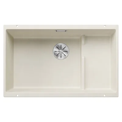 Blanco Lavello a una vasca su due piani SUBLINE 700-U Level Total Black 2527172 finitura soft white da 73x46 cm - Sottotop