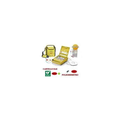 Defibrillatore Semi Automatico AMOUL I3 con Elettrodi Adulti, Pediatrici, Cartello DAE e Pulsossimetro "OMAGGIO"
