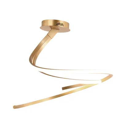 Plafoniera LED oro spirale moderna in alluminio, 40W, CCT, 60x58cm