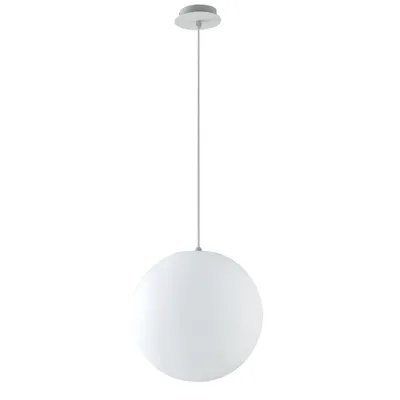 Lampadario sfera per esterni bianco in polietilene, 1 luce E27, 40x150cm