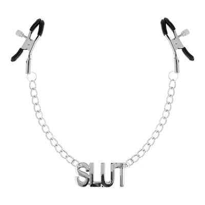 OHMAMA Fetish Pinze Capezzoli SLUT Catena BDSM Regolabili Metallo Nickel Free
