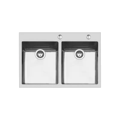 Foster Lavello due vasche 2279 050 finitura acciaio inox da 77x52 cm - IN PROMOZIONE FINO AL 30/06
