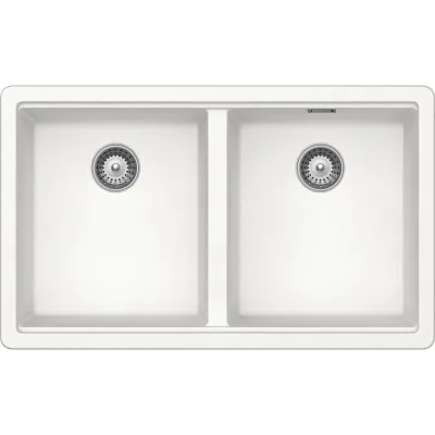 Schock Lavello due vasche BROOKLYN N200 BYKN200A01 finitura bianco assoluto da 75x45.6 cm