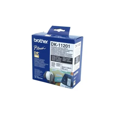 ETICHETTE ORIGINALI BROTHER DK11201 DK-11201 29mm X 90mm BIANCHE ROTOLO DA 400 PZ