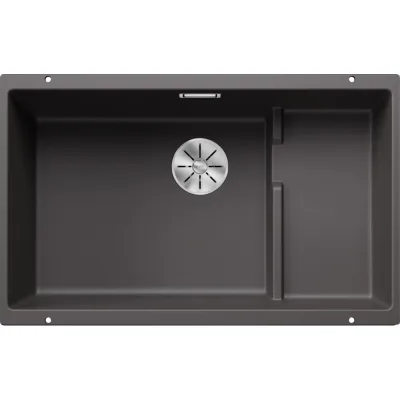 PRONTA CONSEGNA - Blanco Lavello una vasca con gocciolatoio dx integrato SUBLINE 700-U Level 1518973 finitura grigio roccia da 73x46 cm - Sotto
