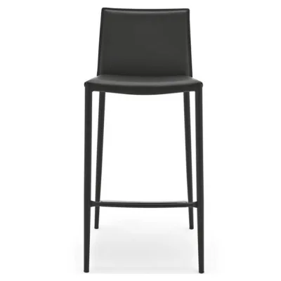 Connubia Sgabello Boheme CB1393 con struttura in metallo e seduta in rigenerato di cuoio da h. 90 cm - IN PROMOZIONE FINO ALL' 11/07