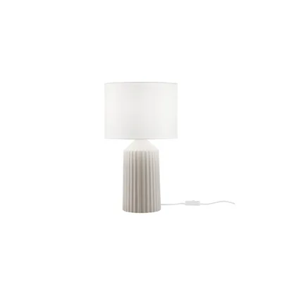 Lampada da tavolo in ceramica beige, 1 luce E27, 27.1x47.1cm