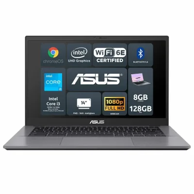 ASUS Chromebook Plus CX34 CX3402CVA-PQ0958 Intel Core i3-1315U 8GB Intel UHD Graphics SSD 128GB 14'' FHD ChromeOS Tastiera retroilluminata