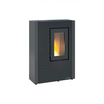 Extraflame Stufa a pellet ermetica ventilata slim LUISELLA 5.0 MAXI 1294901 finitura grigio grafite