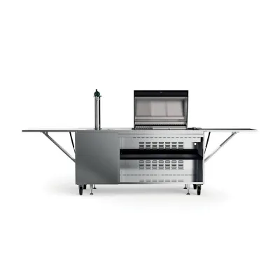 Bautek Foster Cucina da esterno a libera installazione FINALMENTE 7555 011 in acciaio inox da 185/327 cm