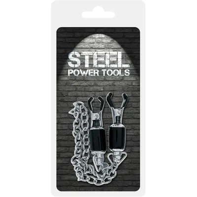 Pinze Capezzoli Regolabili Catena Acciaio Inox BDSM Fetish Steel Power Tools
