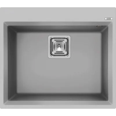 Elleci Lavello una vasca KARISMA 105 LMK10579 finitura composito M79 alluminio da 57x50 cm