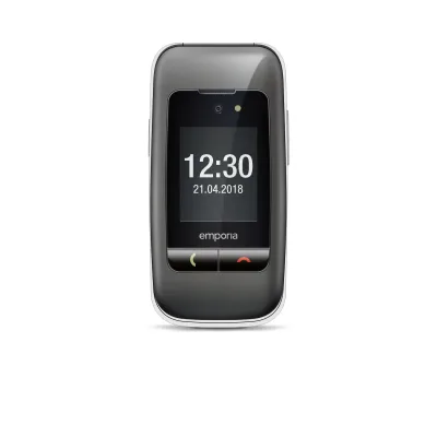 EMPORIA ONE SENIOR PHONE 2G 2.8" CLAMSHELL TASTI GRANDI SOS OPZIONALE 3 TASTI SCELTA RAPIDA FOTOCAMERA GRIGIO SILVER