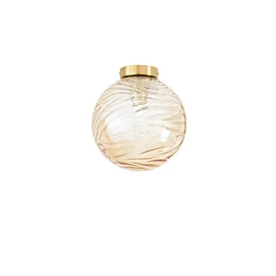 Plafoniera sferica champagne in vetro, max 60W, 25x25cm