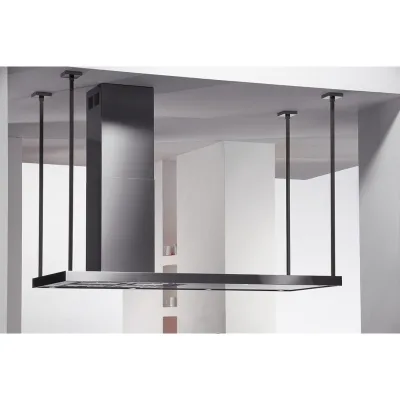 Airone Cappa a isola Zeus finitura acciaio AISI 430 da 180 cm