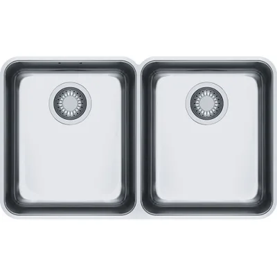 Franke: Lavello due vasche Aton Sottotop ANX 120 122.0536.341 finitura inox satinato da 72x40 cm