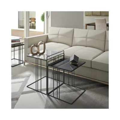 Maconi Coppia tavolini Piramide 1069-G con piano in gres serie Coffee Table collection