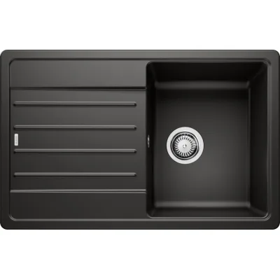 Blanco Lavello una vasca con gocciolatoio LEGRA 45 S 1526083 finitura nero da 78x50 cm - Sopratop
