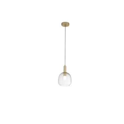 Lampadario a sospensione elegante oro in vetro soffiato, lampadina E14, 16x150cm
