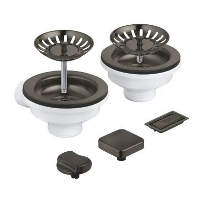 Grohe Set di scarico per lavelli a 2 vasche 40998AL0 finitura grigio antracite spazzolato