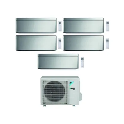 Climatizzatore Condizionatore DAIKIN BLUEVOLUTION Penta split serie STYLISH TOTAL SILVER Inverter da 9000+9000+9000+9000+12000 btu con 5MXM90N WI-FI INTEGRATO R-32 9+9+9+9+12 A+++/A++