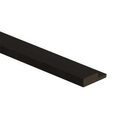 Chiusura sinistra Doga in duropolimero effetto legno Nero oak sfondo nero 2800x42x12