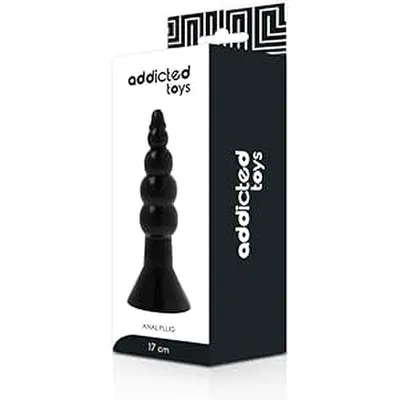 Plug anale progressivo XL super morbido 17 cm con base nero Addicted toys