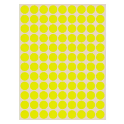 Foglietti adesivi Segnafalli Giallo fluo - Ø 15mm, 300 foglietti