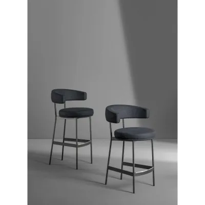 Bonaldo Sgabello Neuilly Too H 75 con gambe in metallo e seduta a scelta
