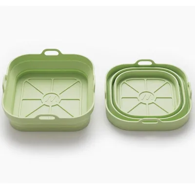 MUITOMAS AIR FRY FOLDABLE SIL SET GREEN AIRFRYFLDBSETGN