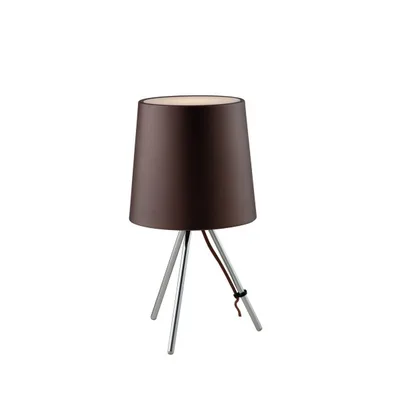 Lampada da tavolo metallo marrone, paralume in alluminio, 1 luce E14, 25x43.5cm