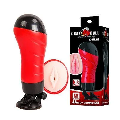 Baile Pretty Love Crazy Bull Delia – Vagina Masturbatore Vibrante con Ventosa 12 Funzioni