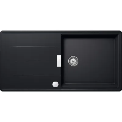 Schock Lavello una vasca con gocciolatoio TIA D100LA TIAD100LA84 finitura nero puro da 100x50 cm