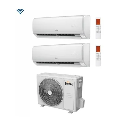 Climatizzatore Condizionatore Ferroli Dual Split Serie GIADA M inverter da 9000+9000 con 18-2 Wi-Fi Integrato R-32 9+9 A++/A+