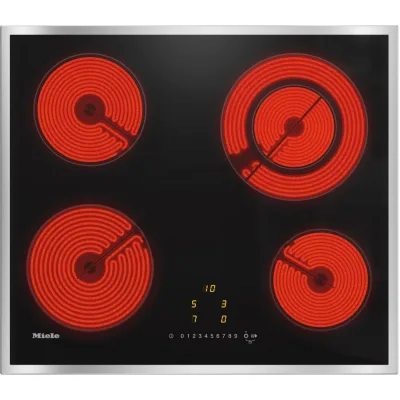 Miele Piano cottura elettrico KM 6520 FR in vetroceramica nero con cornice piatta in acciaio da 60 cm - RICHIEDERE PREVENTIVO