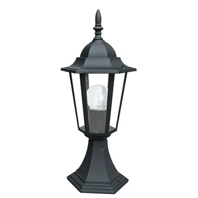 Lampada da tavolo per esterni nera in alluminio e vetro, 1 luce E27, 17x40.3cm