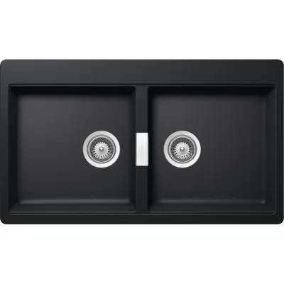 Schock Lavello due vasche HORIZONT N200 HONN200A84 finitura nero puro da 86x50 cm