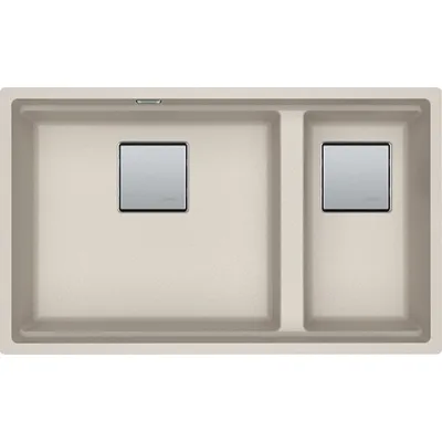 Franke: Lavello due vasche Vasche Kubus 2 Sottotop KNG 120 125.0529.858 finitura fragranite sahara da 72x42 cm