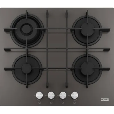 PRONTA CONSEGNA - Franke: Piano cottura a gas Maris 600 FHMA 604 3G DC C 106.0734.775 in cristallo grigio ardesia da 59 cm